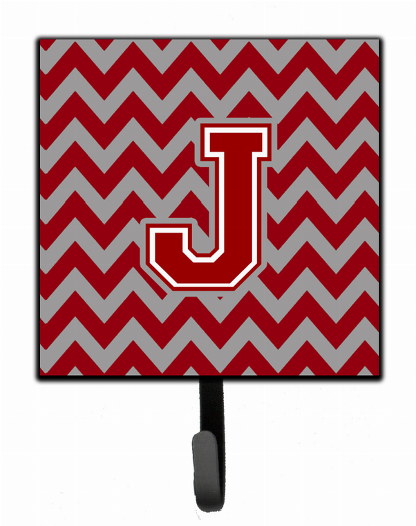 Letter Chevron Maroon and White Leash or Key Holder - 638508307361