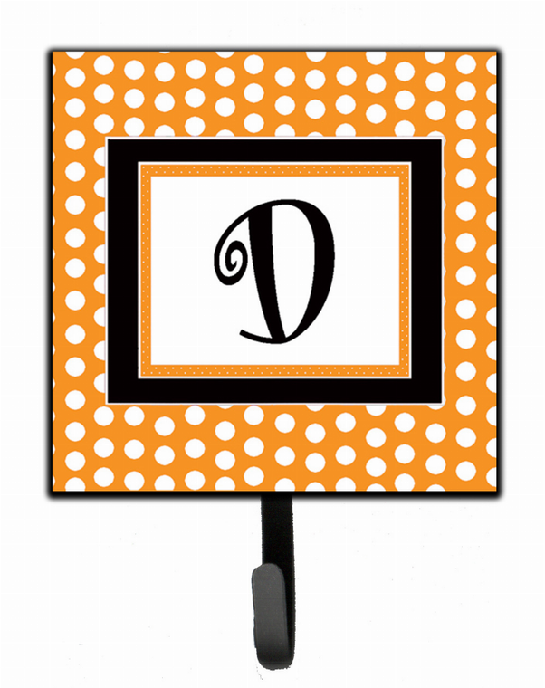 Letter Initial Monogram - Orange Polkadots Leash or Key Holder - 615872518012