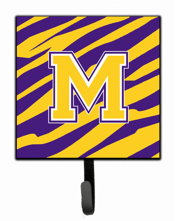 Letter Monogram - Tiger Stripe - Purple Gold Leash or Key Holder - 615872516377