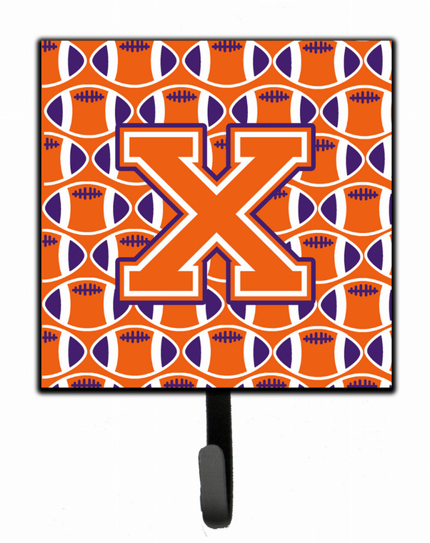 Letter Football Orange, White and Regalia Leash or Key Holder - 638508313171