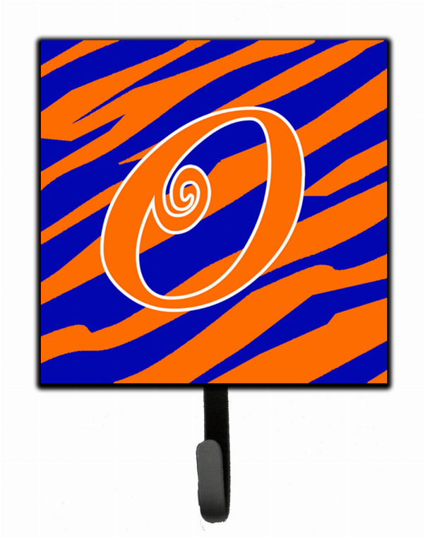 Letter Initial Tiger Stripe Blue and Orange Leash or Key Holder - 615872518869