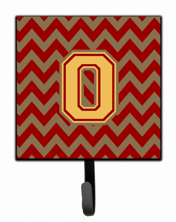 Letter Chevron Garnet and Gold  Leash or Key Holder - 638508307163