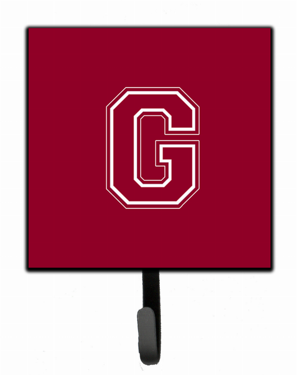 Letter Initial Monogram - Maroon and White Leash or Key Holder - 615872517794