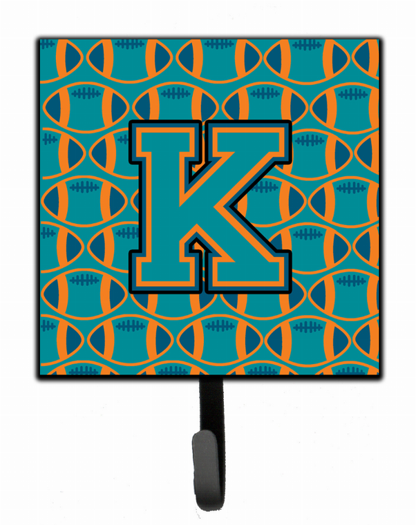 Letter Football Aqua, Orange and Marine Blue Leash or Key Holder - 638508310705