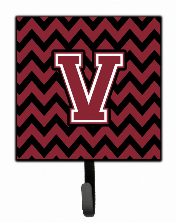 Letter Chevron Garnet and Black  Leash or Key Holder - 638508308238