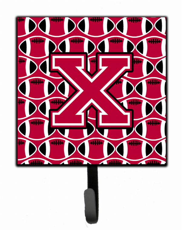Letter Football Crimson and White Leash or Key Holder - 638508314994