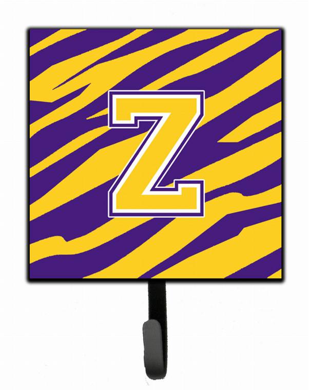 Letter Monogram - Tiger Stripe - Purple Gold Leash or Key Holder - 615872516506
