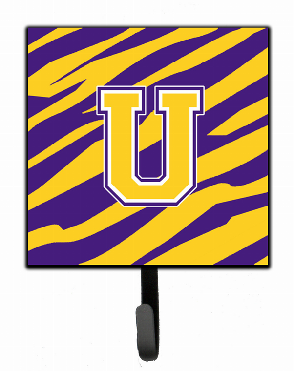 Letter Monogram - Tiger Stripe - Purple Gold Leash or Key Holder - 615872516452