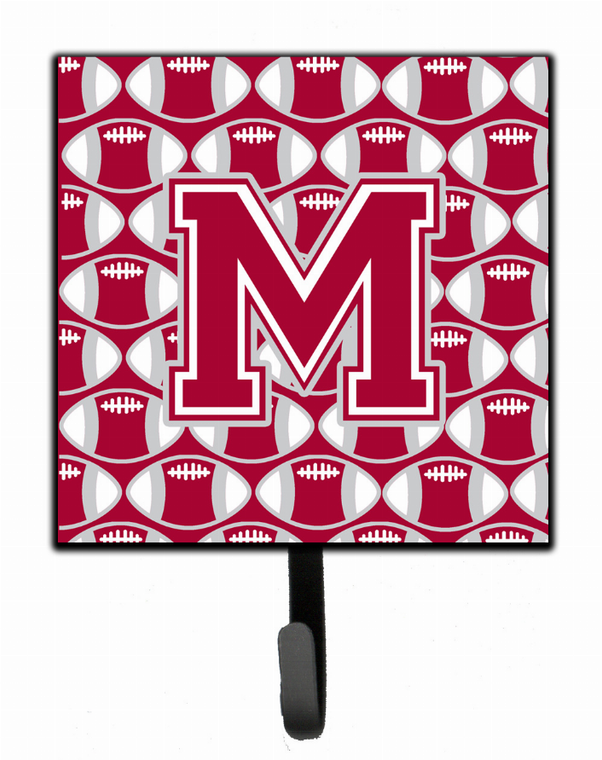 Letter Football Crimson, grey and white Leash or Key Holder - 638508311245