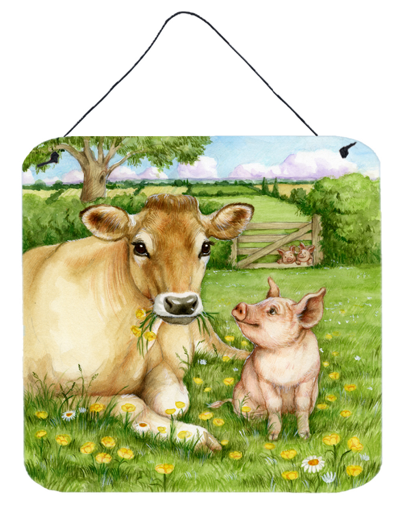 Pigs and Cow Good Friends Wall or Door Hanging Prints - 638508183064