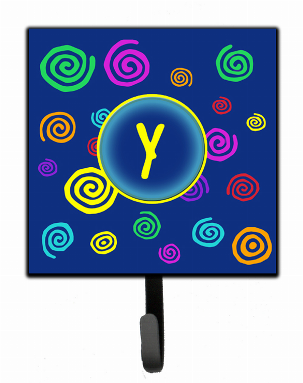 Letter Initial Monogram - Blue Swirls Leash or Key Holder - 615872515271