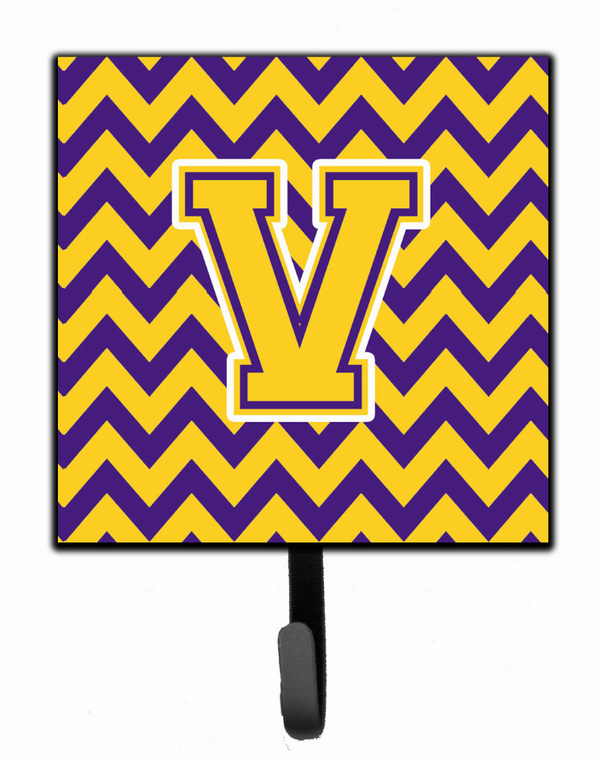 Letter Chevron Purple and Gold Leash or Key Holder - 638508305480