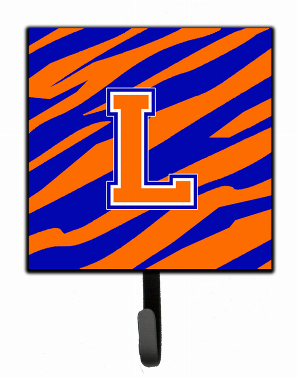 Letter Initial Tiger Stripe - Blue Orange  Leash or Key Holder - 615872516612