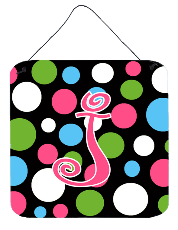 Initial Monogram - Polkadots and Pink Wall or Door Hanging Prints - 615872644346