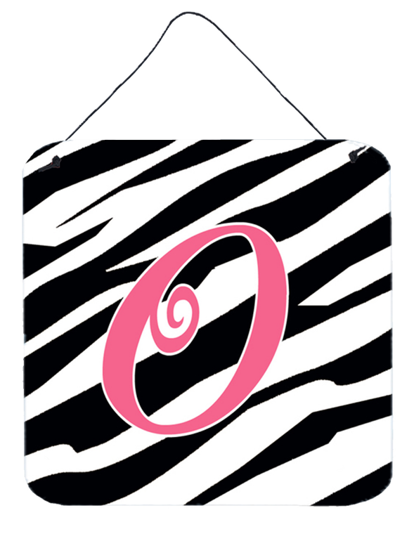 Initial Zebra Stripe and Pink Wall or Door Hanging Prints - 615872644155