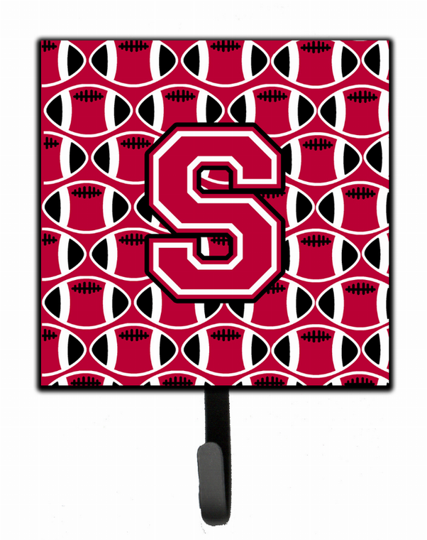 Letter Football Crimson and White Leash or Key Holder - 638508314949