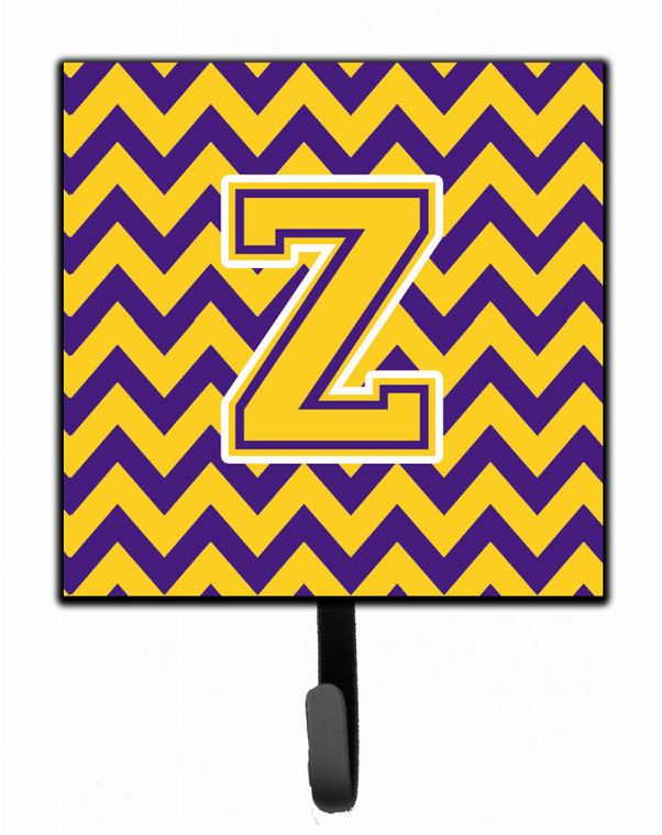 Letter Chevron Purple and Gold Leash or Key Holder - 638508305527
