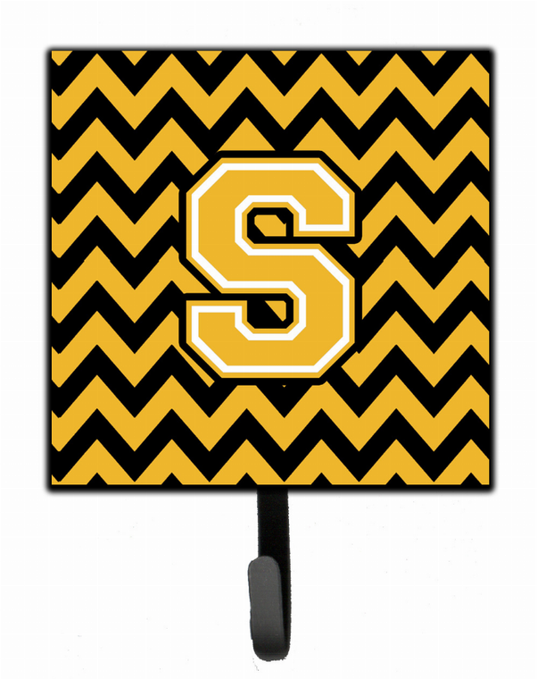 Letter Chevron Black and Gold Leash or Key Holder - 638508308450