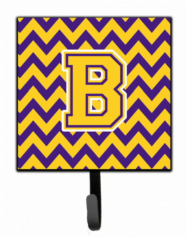 Letter Chevron Purple and Gold Leash or Key Holder - 638508305282