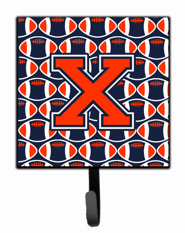Letter Football Orange, Blue and white Leash or Key Holder - 638508311610
