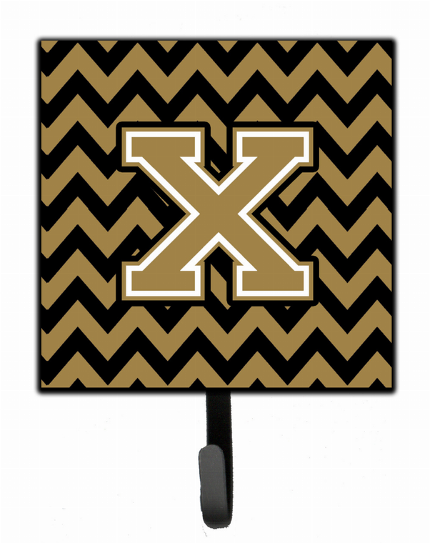Letter Chevron Black and Gold  Leash or Key Holder - 638508307750
