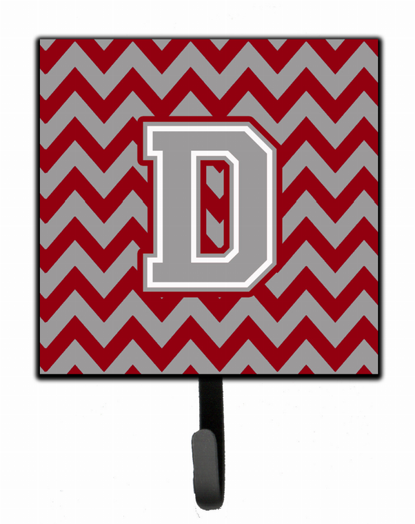 Letter Chevron Crimson and Grey   Leash or Key Holder - 638508305800