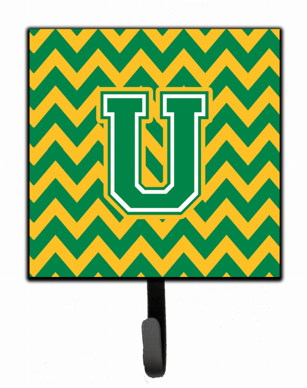 Letter Chevron Green and Gold Leash or Key Holder - 638508309761