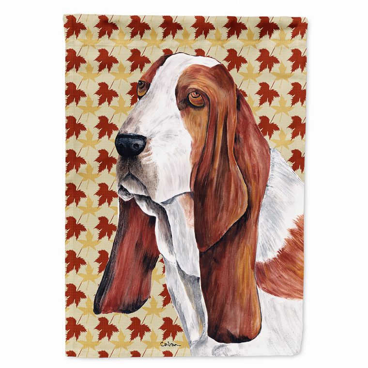 Fall Leaves with Dog Portrait Flag Garden Size - 705332063128