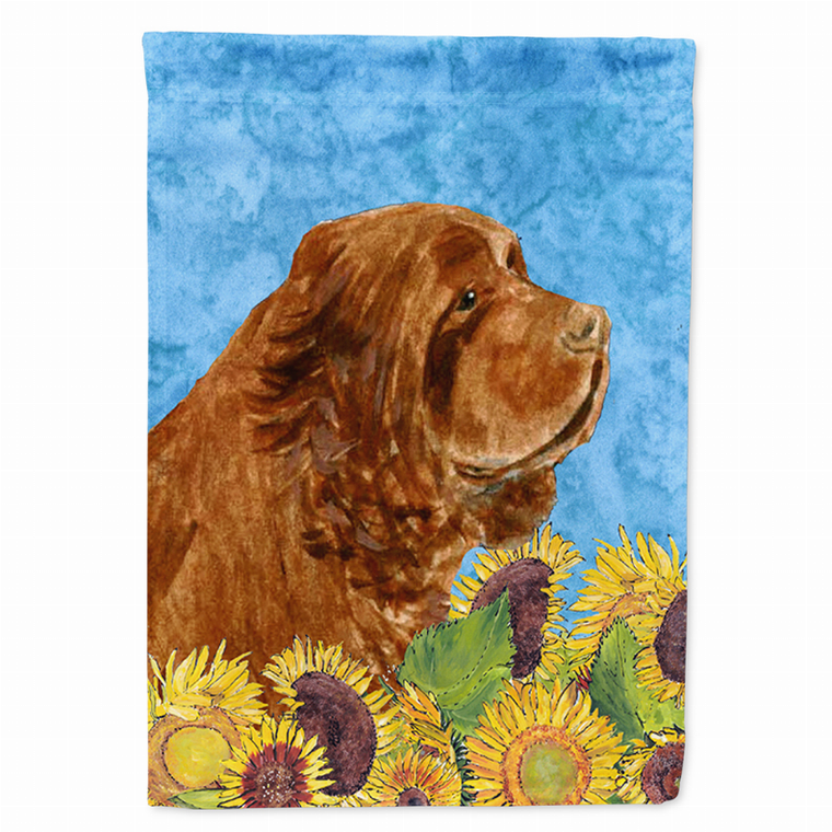 Dog in Summer Flowers Flag Garden Size - 705332049443