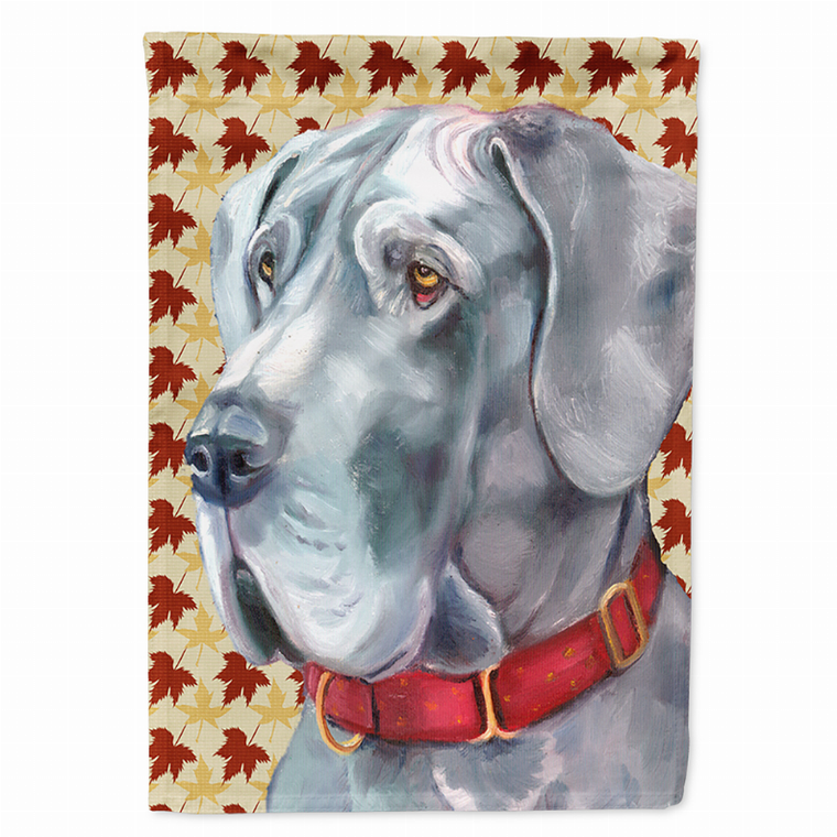 Fall Leaves with Dog Portrait Flag Garden Size - 638508064868