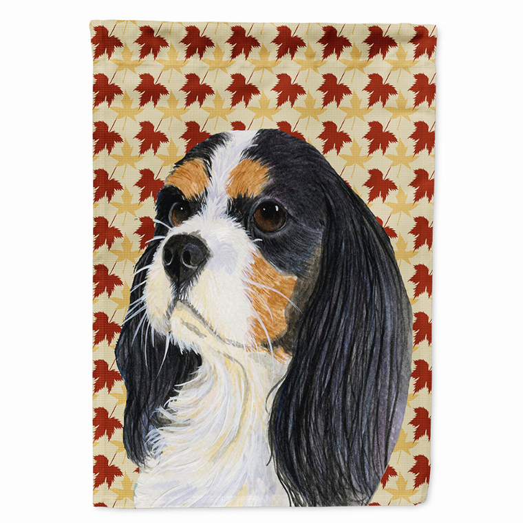 Dog Fall Leaves Portrait Flag Garden Size - 705332066006