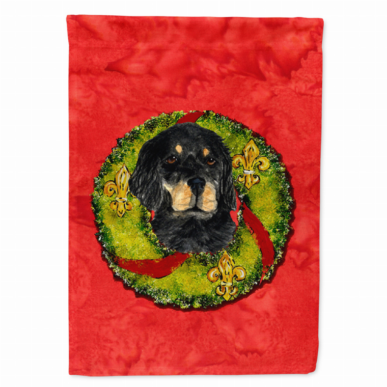Christmas Wreath With Dog Flag Garden Size - 705332050036
