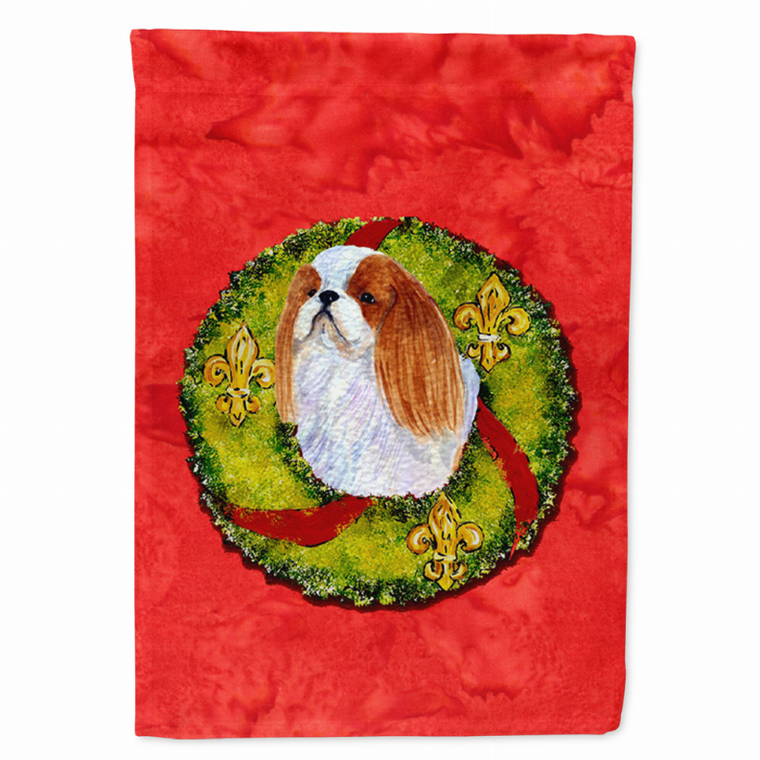 Christmas Wreath With Dog Flag Garden Size - 705332049955