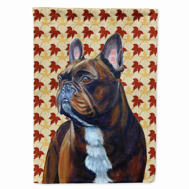 Dog Fall Leaves Portrait Flag Garden Size - 705332066167