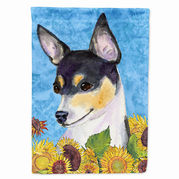 Dog in Summer Flowers Flag Garden Size - 705332049528