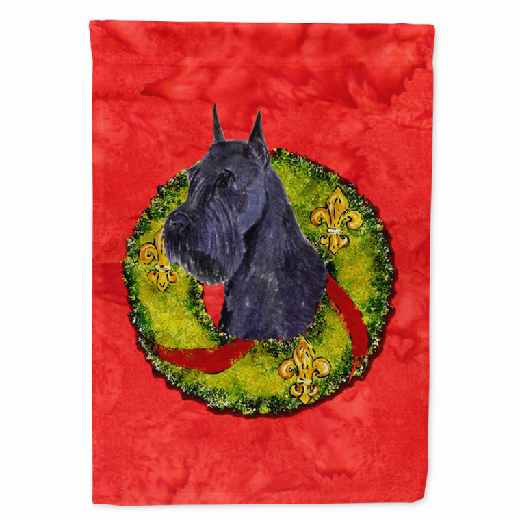 Christmas Wreath With Dog Flag Garden Size - 705332050111