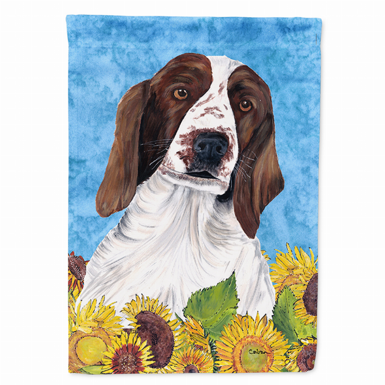 Dog in Summer Flowers Flag Garden Size - 705332047371