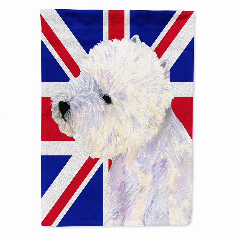 Dog with English Union Jack British Flag Garden Size Flag - 615872824953