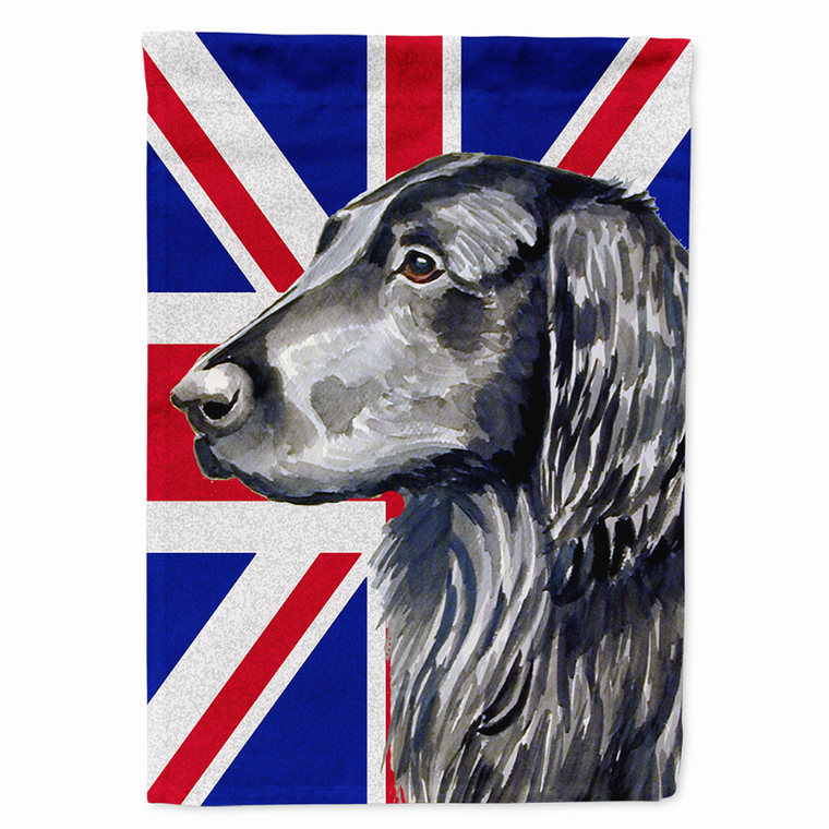 Dog with English Union Jack British Flag Garden Size Flag - 615872825011