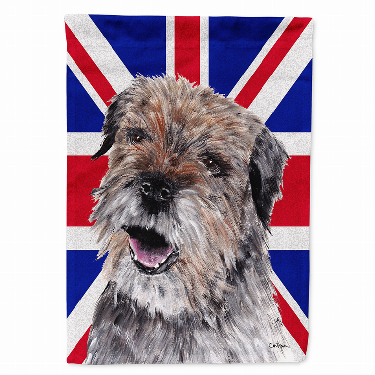 Dog with English Union Jack British Flag Garden Size Flag - 615872819027