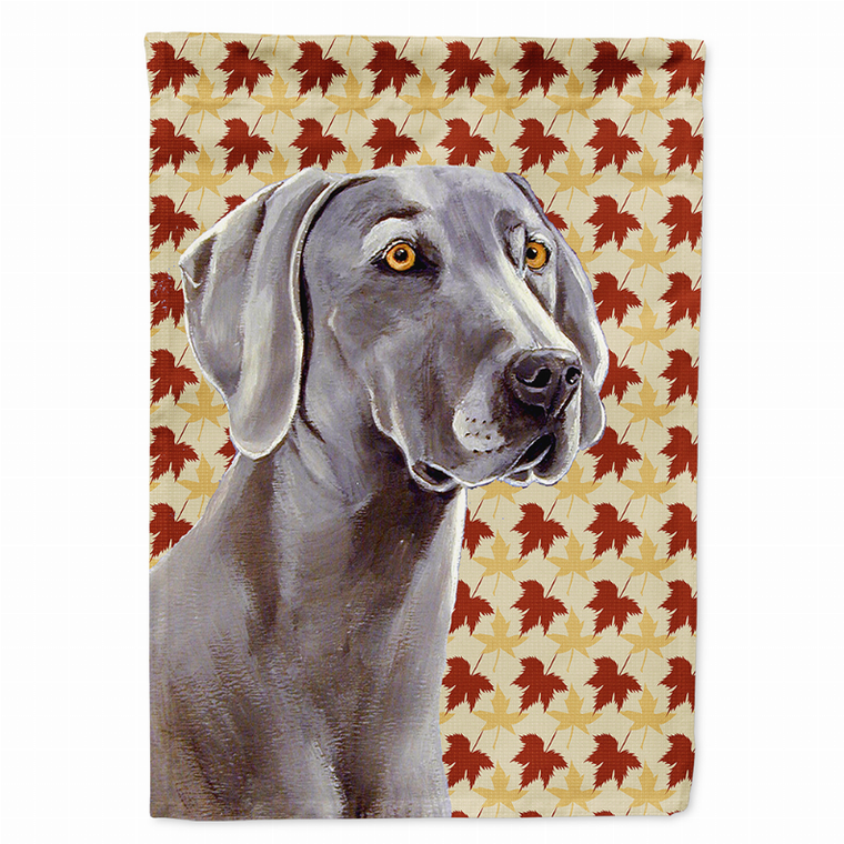 Dog Fall Leaves Portrait Flag Garden Size - 705332066174