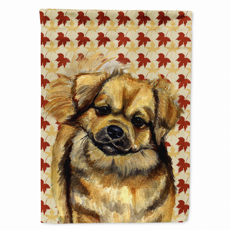 Dog Fall Leaves Portrait Flag Garden Size - 705332066259
