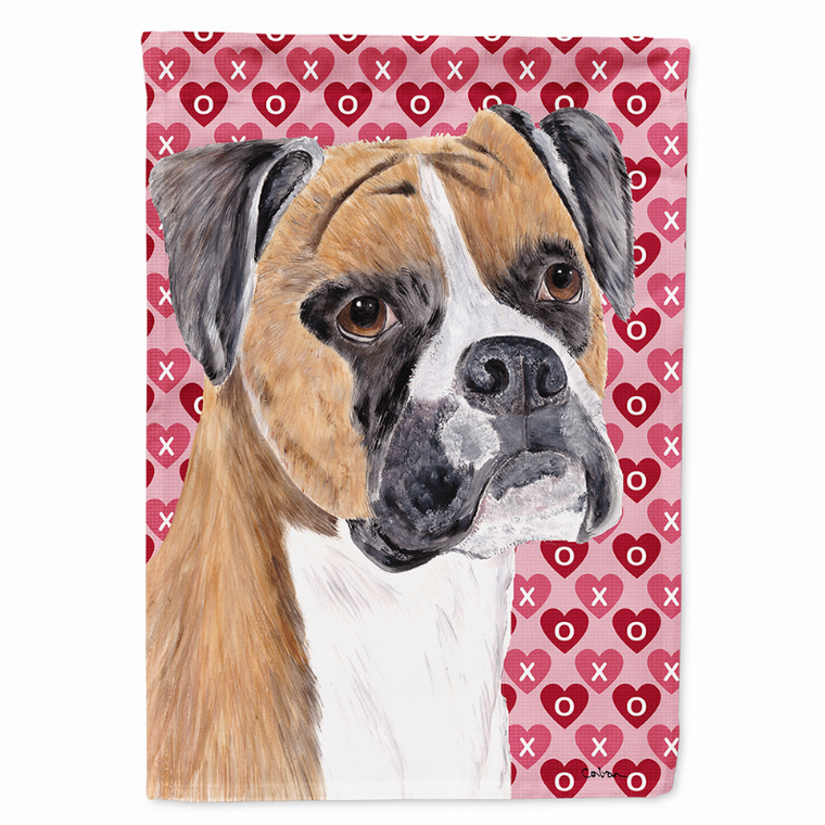 Hearts Love and Valentine's Day Dog Portrait Flag Garden Size - 705332063487