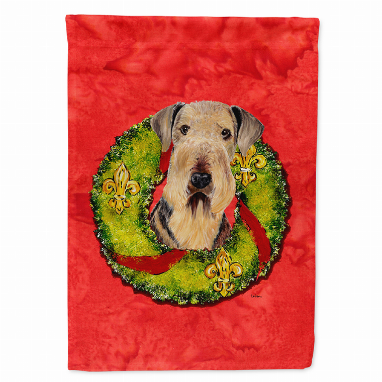 Christmas Wreath With Dog Flag Garden Size - 705332047623