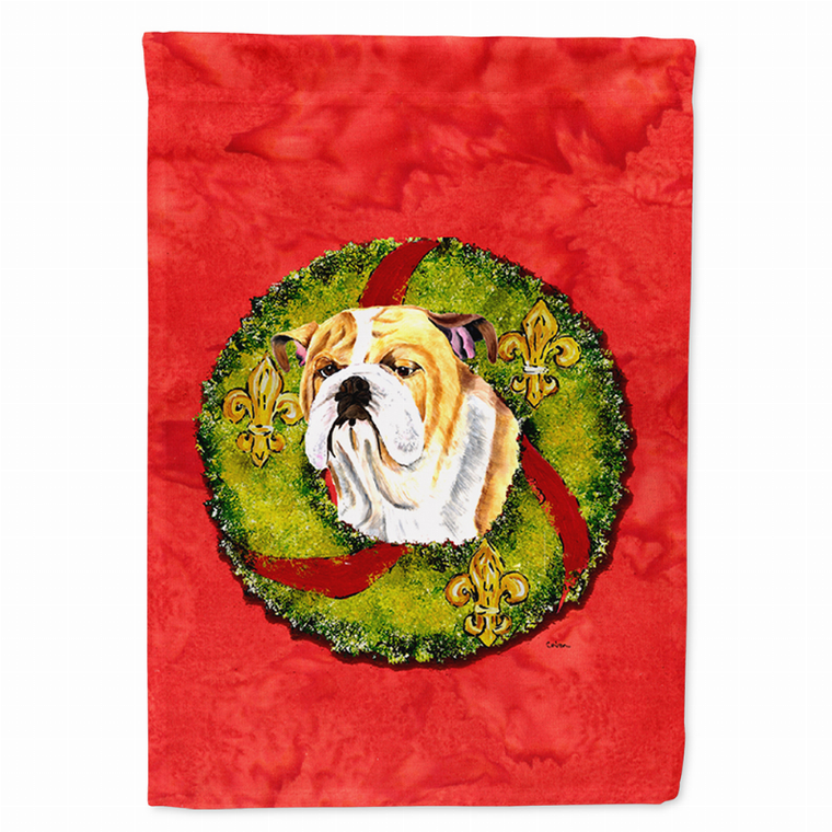 Christmas Wreath With Dog Flag Garden Size - 705332047579