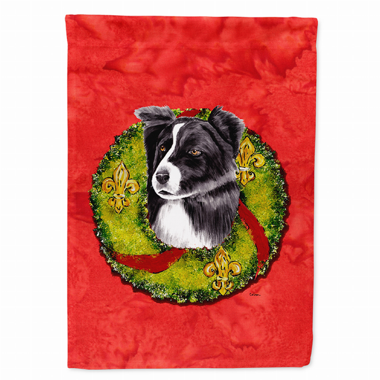 Christmas Wreath With Dog Flag Garden Size - 705332047630