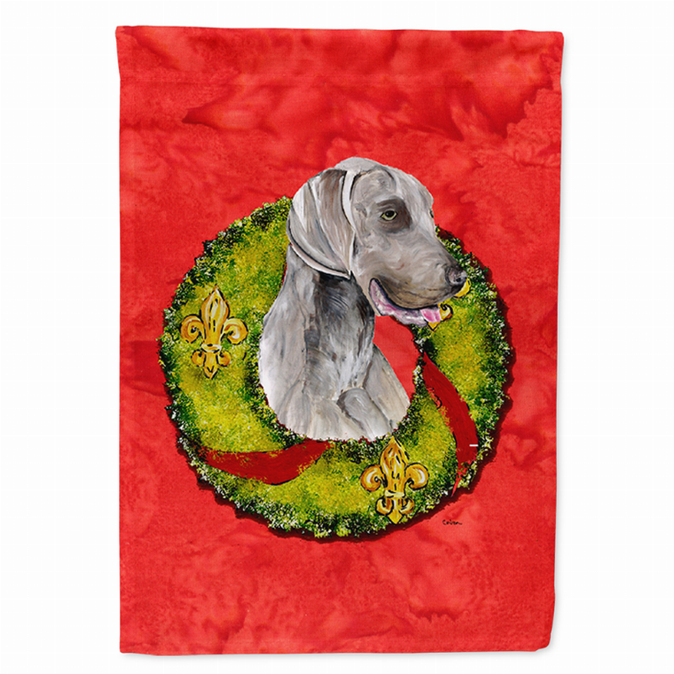 Christmas Wreath With Dog Flag Garden Size - 705332047456