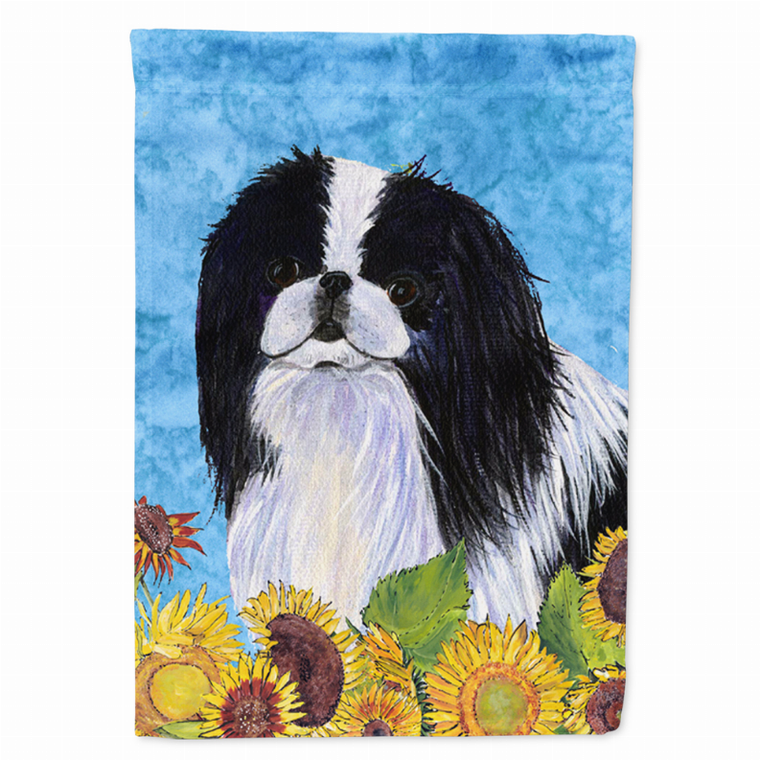 Dog in Summer Flowers Flag Garden Size - 705332050371