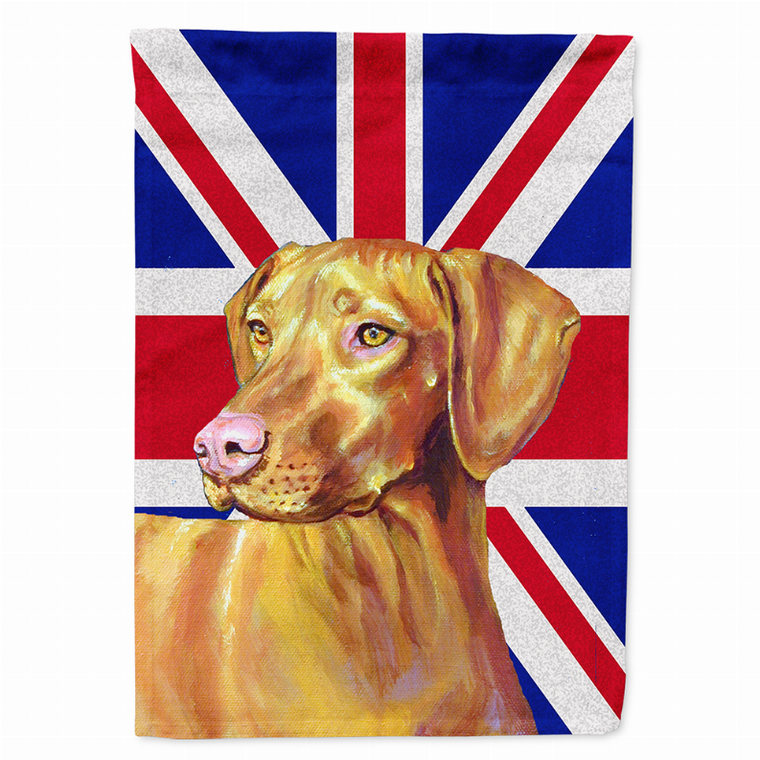 Dog with English Union Jack British Flag Garden Size Flag - 615872825059
