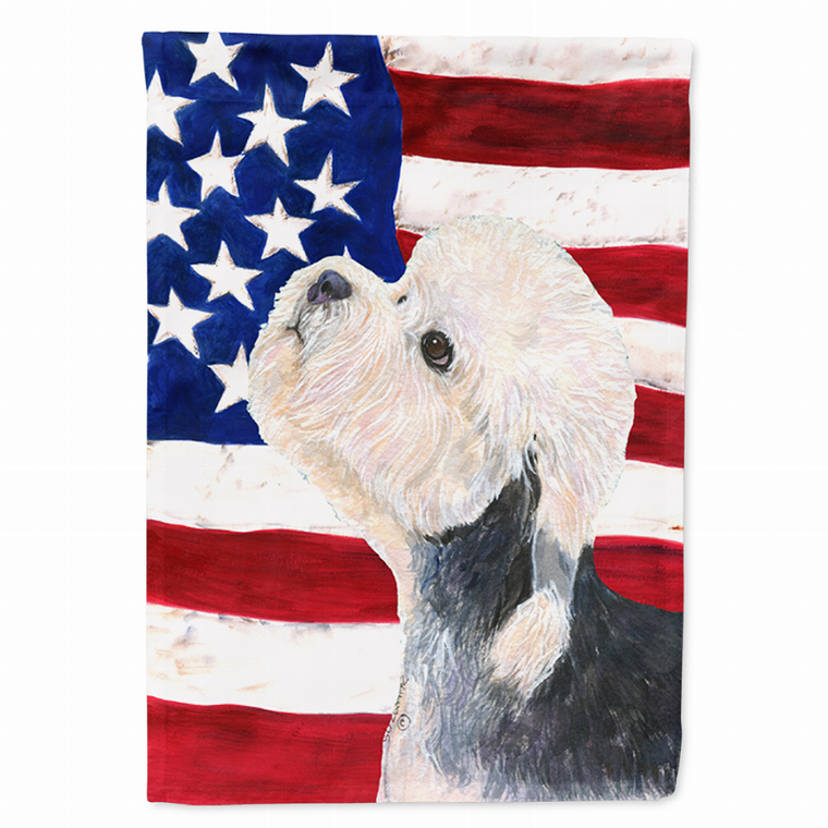 USA American Flag with Dog Flag Garden Size - 705332048323